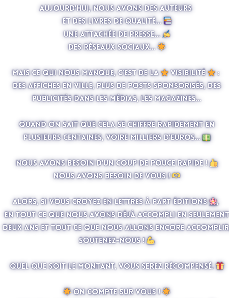 Lettres à Part éditions a besoin de plus de visibilité ! 🌸 Ulule — free download