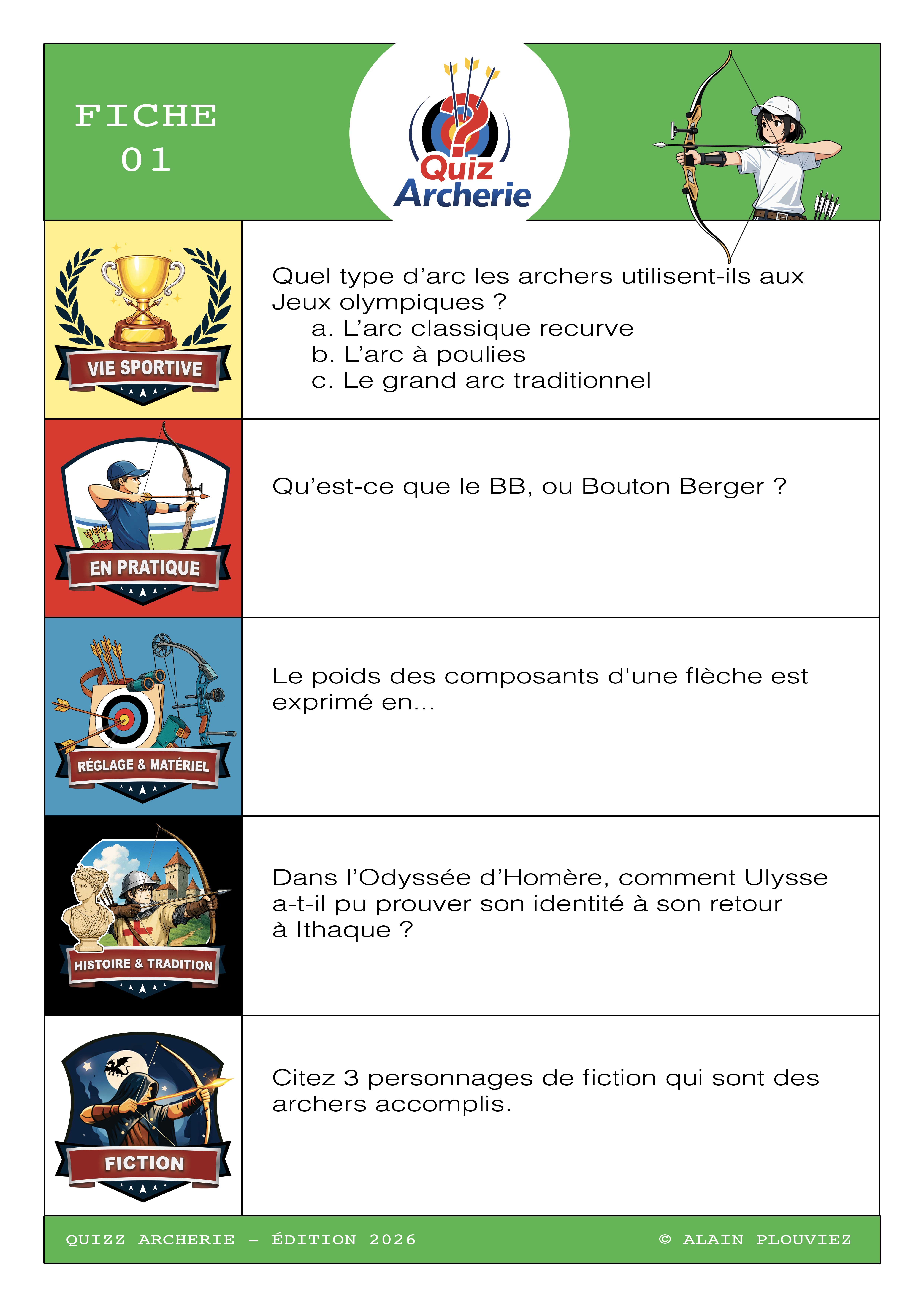 Fiche Quiz Archerie