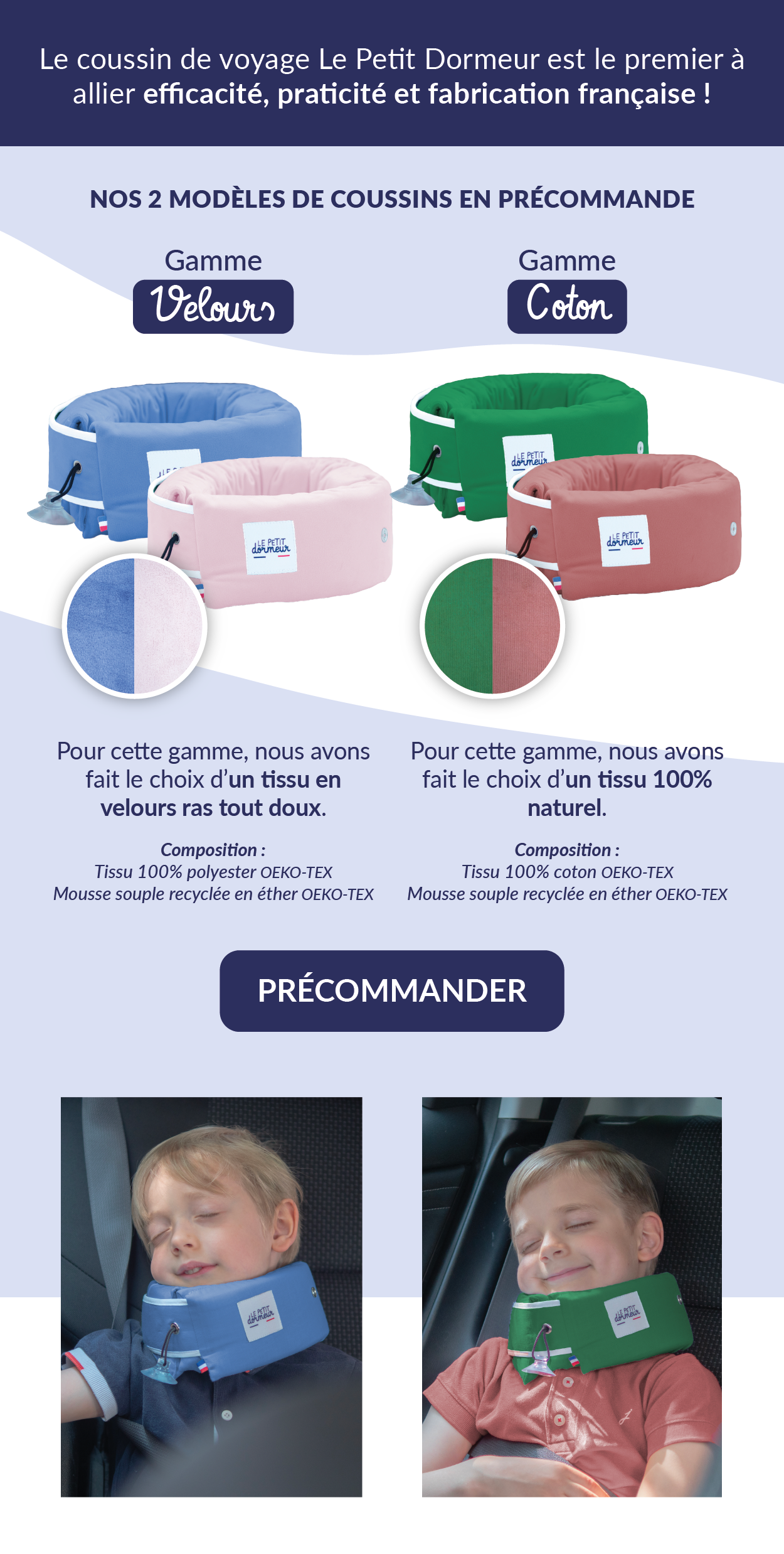Mini Coussin De Voyage 28x17 Cm - Lavable En Machine, Pour Enfants 3-6 Ans Et Adultes, Couleur Bleu Clair - 10