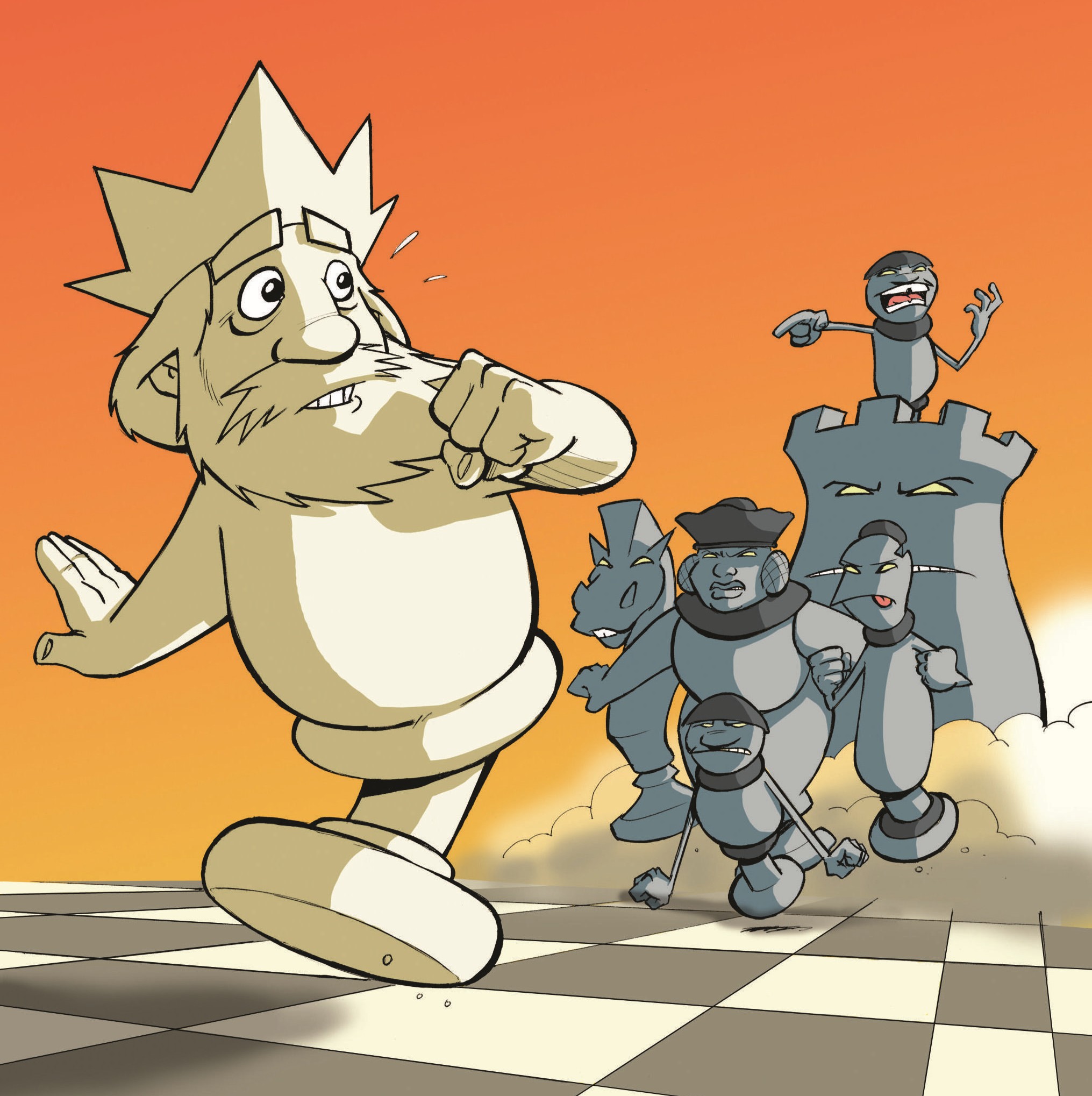 Jeu D'échecs 32 Pièces En Résine - Couleurs Doré Et Gris - Occasion