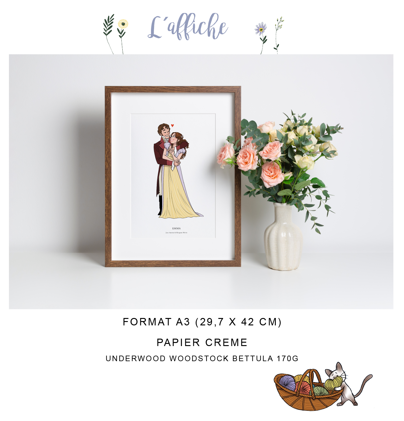 L'affiche EMMA FORMAT A3 (29,7 X 42 CM) PAPIER CREME UNDERWOOD WOODSTOCK BETTULA 170G