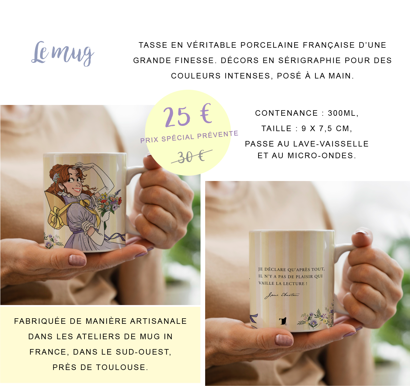 Lemug TASSE EN VÉRITABLE PORCELAINE FRANÇAISE D'UNE GRANDE FINESSE. DÉCORS EN SÉRIGRAPHIE POUR DES COULEURS INTENSES, POSÉ À LA MAIN. 25 € CONTENANCE : 300ML, TAILLE : 9 X 7,5 CM, PRIX SPÉCIAL PASSE AU LAVE-VAISSELLE ET AU MICRO-ONDES JE DÉCLARE TOUT, IL N'Y A PAS DE PLAISIR QUI VAILLE LA LECTURE ! FABRIQUÉE DE MANIÈRE ARTISANALE T DANS LES ATELIERS DE MUG IN FRANCE, DANS LE SUD-OUEST, PRÈS DE TOULOUSE.