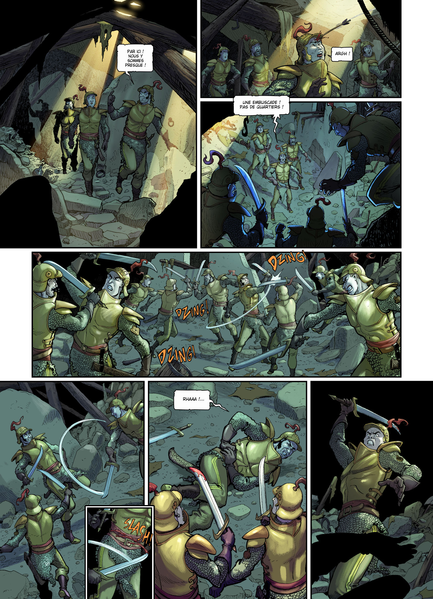 PAR ICI ! ARGH ! NOUS y SOMMES PRESQUE ! UNE EMBUSCADE ! PAS DE QUARTIERS ! RHAAA !...