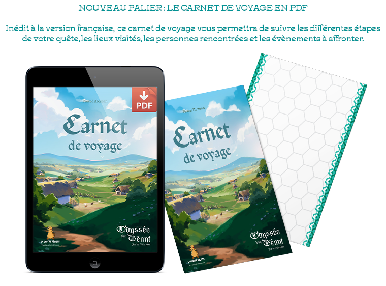 NOUVEAU PALIER : LE CARNET DE VOYAGE EN PDF Inédit à la version française, ce carnet de voyage vous permettra de suivre les différentes étapes de votre quête, les lieux visités, les personnes rencontrées et les évènements à affronter. PDF Earnet Earnet de voyage de voyage - you