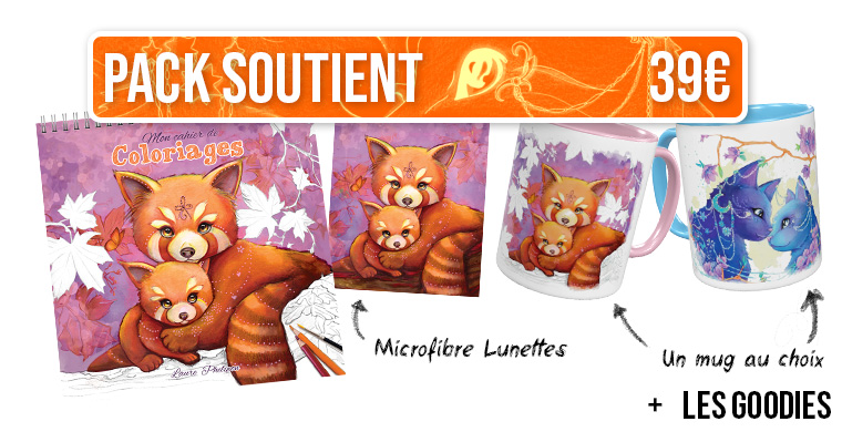 PACK SOUTIENT 39€ Coloriages Mon Microfibre Lunettes Un mug au choix + LES GOODIES