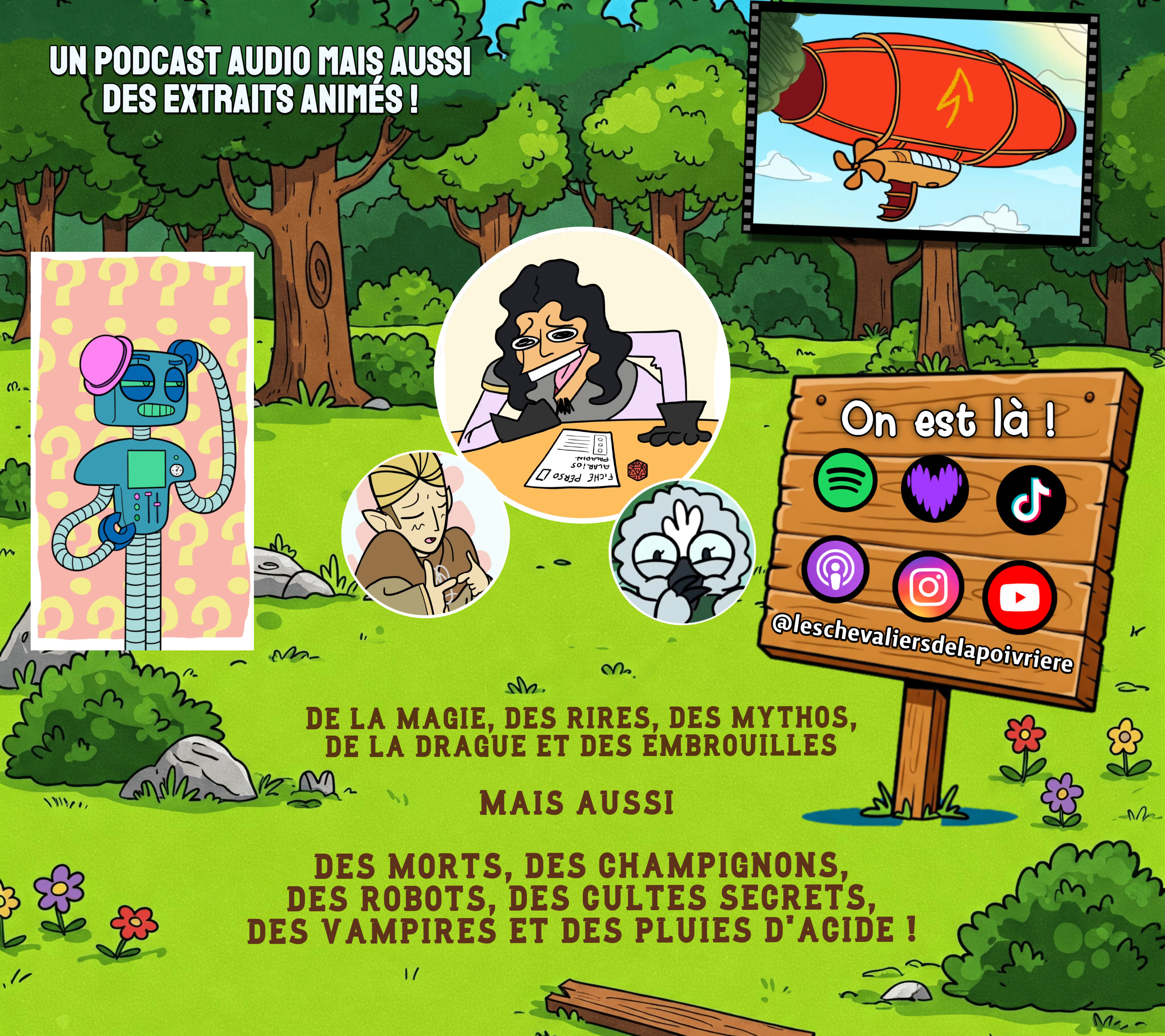 UN PODCAST AUDIO MAIS AUSSI DES EXTRAITS ! On est là ! PALADIN FICHE PERSO J @leschevaliersdelapoivrie DE LA MAGIE, DES RIRES, DES MYTHOS, DE LA DRAGUE ET DES EMBROUILLES MAIS AUSSI DES MORTS, DES CHAMPIGNONS, DES ROBOTS, DES CULTES SECRETS, DES VAMPIRES ET DES PLUIES D'ACIDE !