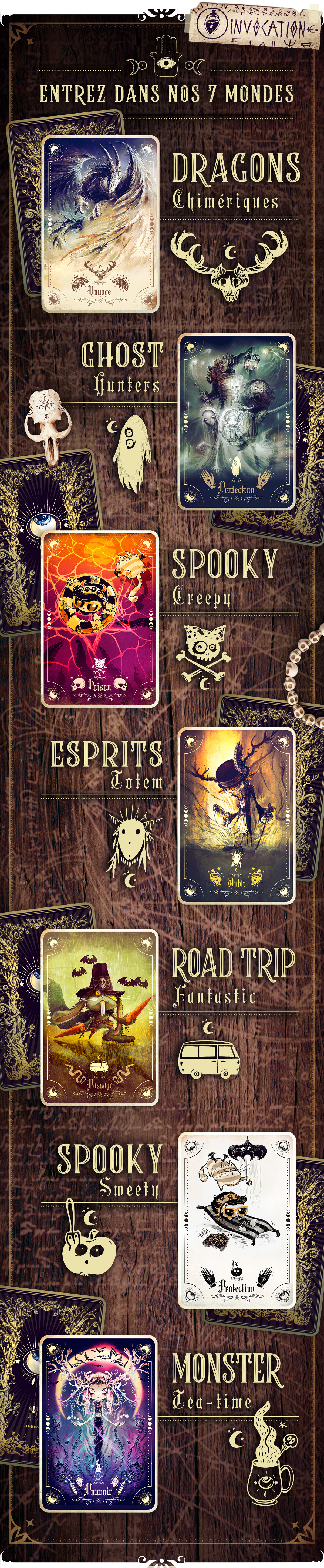 ENTREZ DANS NOS 7 MONDES DRAGONS C Protection SPOOKY Creepy ESPRITS ROAD TRIP C SPOOKY Protection MONSTER Tea-time C