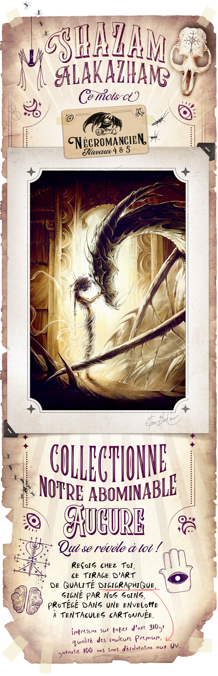 SHAZAM Niveaux 4 & 5 * + NOTRE COLLECTIONNE ABOMINABLE AUGURE Qui se révèle à toi! REÇOIS SHEZ TIRAGE D'ART DE QUALITÉ DIGIGRAPHIQUE, SIGNÉ PAR SOINS, PROTÉGÉ DANS UNE ENVELOPPE A TENTASULES SARTONNÉE. impression sur papier d'art 310gr des couleurs garantie 100 ans sans décoloration aux UV.