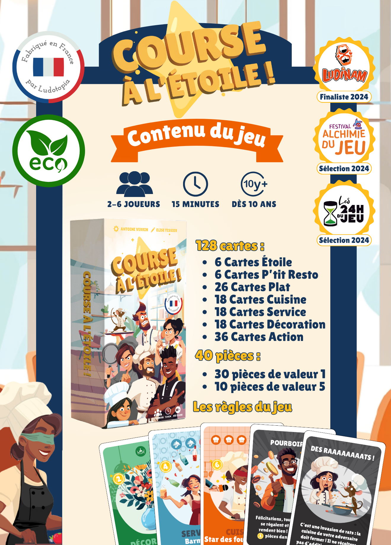 Jeu De Société Course à L'Étoile - Les Restos Curieux, 2 à 6 Joueurs, à Partir De 10 Ans